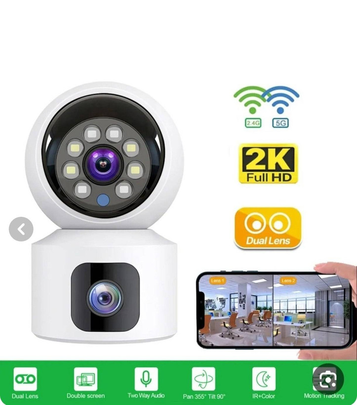 دوربین مراقبت کودک دو لنزه سیم کارتی PTZ 4MPبا نمایش دو تصویر همزمان